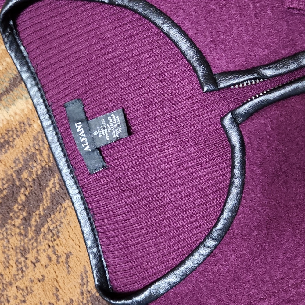 Alfani Purple Cardigan with Black Trim - Picture 5 of 8